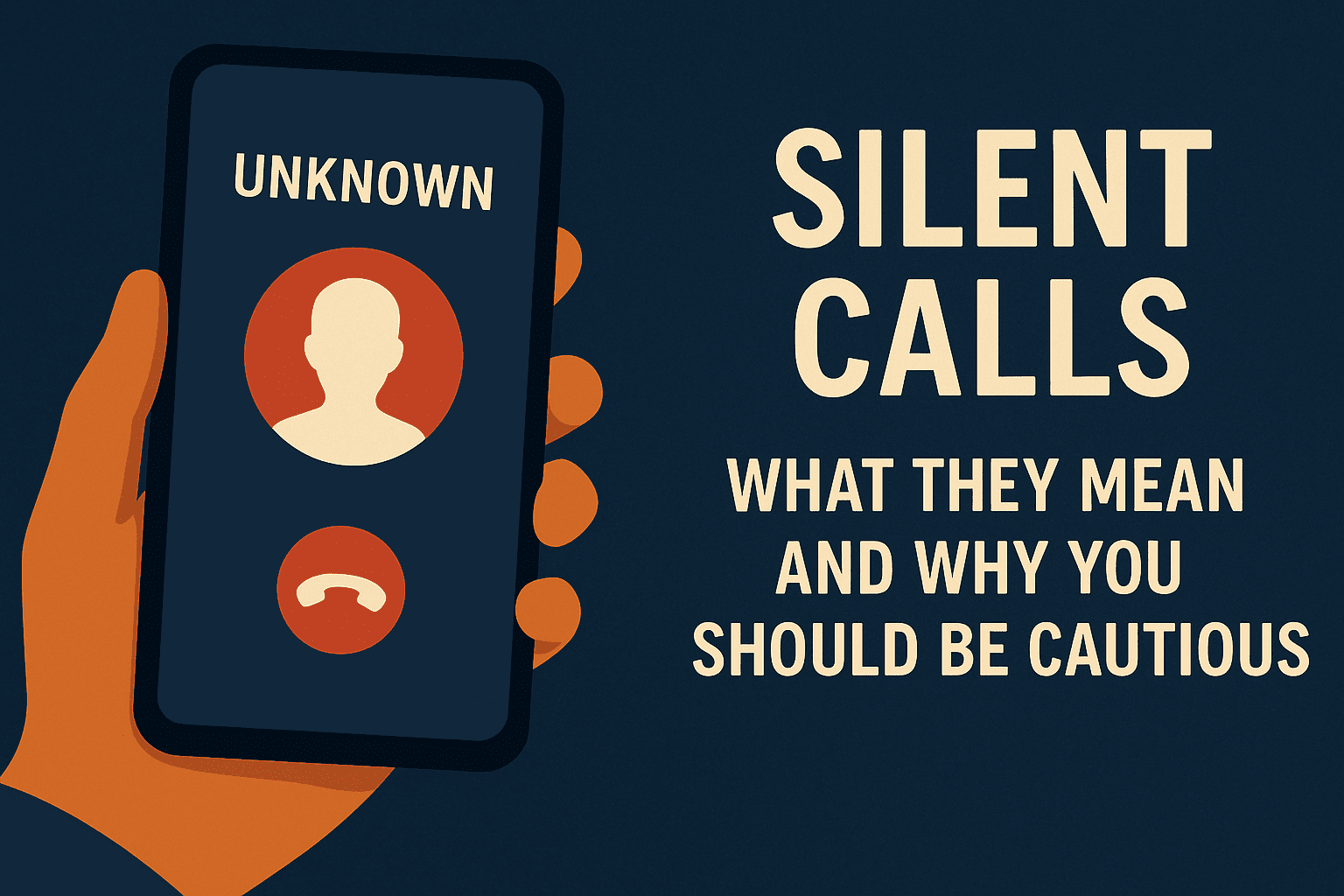Smartphone receiving a silent call from an unknown number, illustrating phone scam risk.